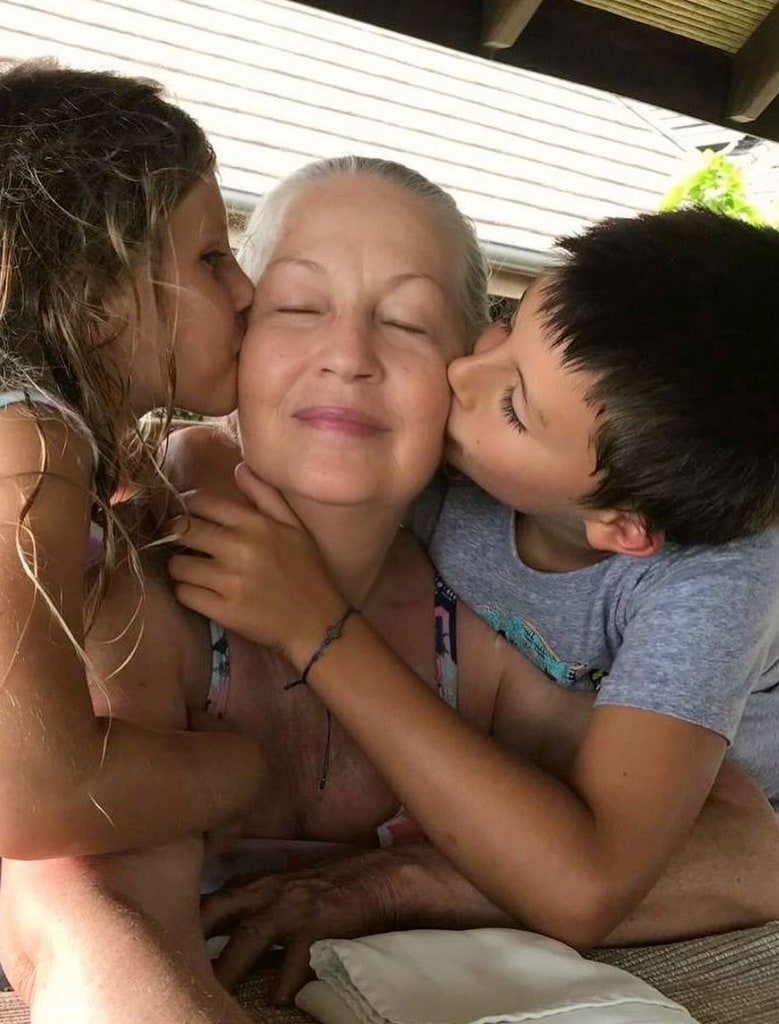 Photo shared by Gisele Bündchen on Instagram January 30 2023 of her mom Vania, who passed away January 28, pictured with her grandkids Vivian and Benjamin
