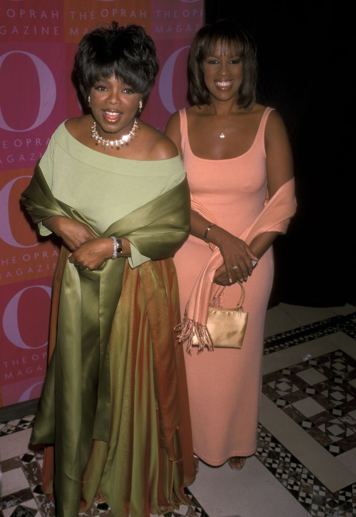 Oprah Winfrey and Gayle King attend First Anniversary Party for O Magazine on April 17, 2001 at Cipriani in New York City