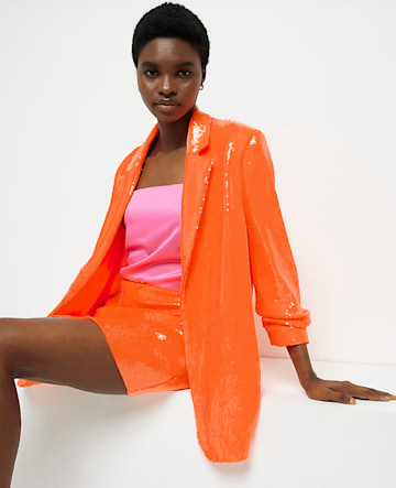 Orange sequin blazer