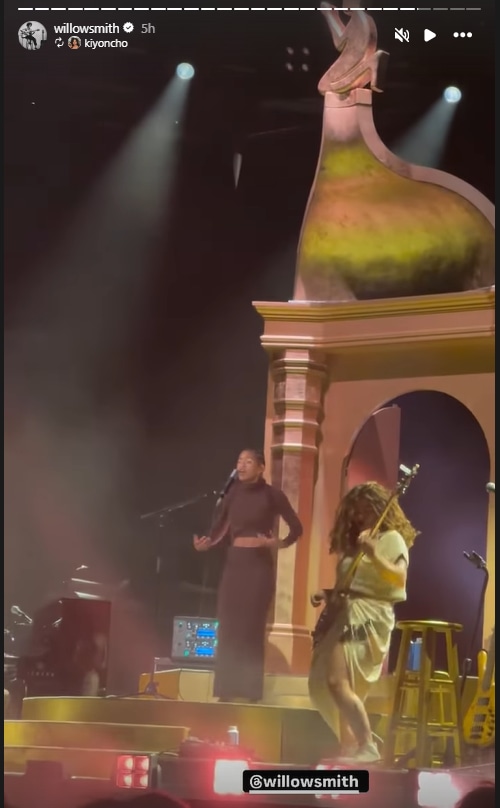 Willow changed her outfit during the performance