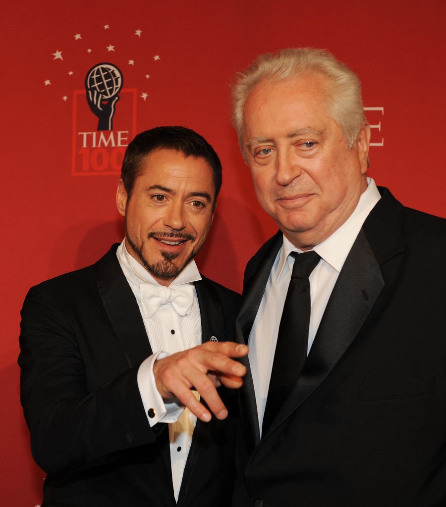 Actor Robert Downey, Jr. (L) and his father Robert Downey (R) 