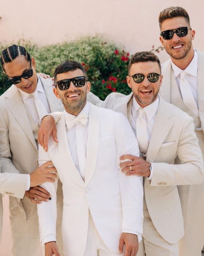 Justin Timberlake as a groomsman for personal trainer Ben Bruno
