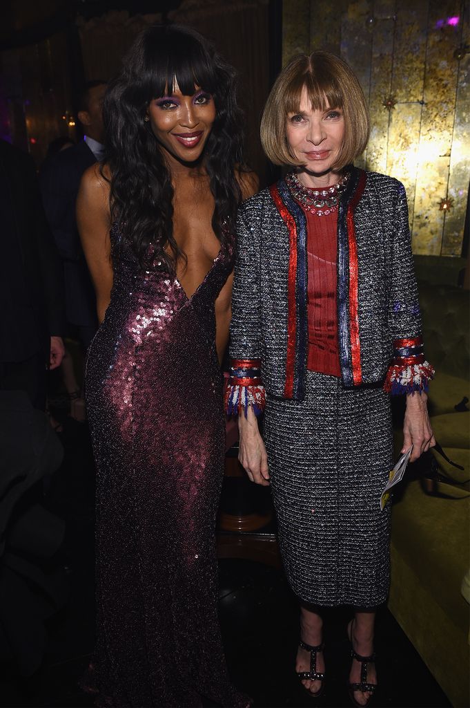 Naomi Campbell (L) and Anna Wintour attends as Marc Jacobs & Benedikt Taschen celebrate NAOMI at The Diamond Horseshoe on April 7, 2016 in New York City