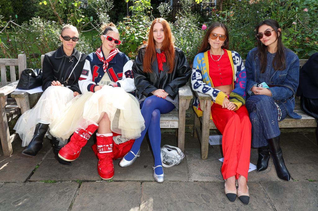  Lauren Ramsay, guest, guest, Natalie Salmon and guest attend the Bora Aksu show during London Fashion Week September 2024