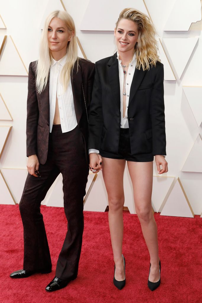 Dylan Meyer, Kristen Stewart arrives on the red carpet outside the Dolby Theater for the 94th Academy Awards 