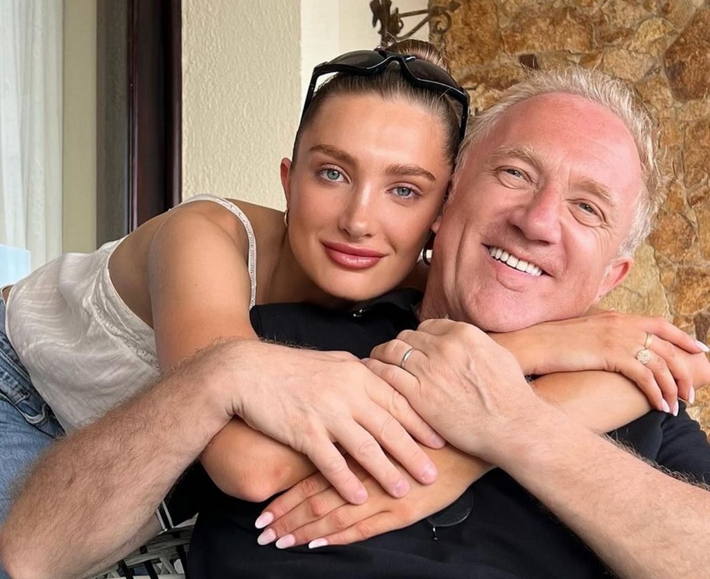 Photo shared by Salma Hayek on Instagram February 20 2023 of her stepdaughter Mathilde Pinault hugging her father François-Henri Pinault in honor of her 23rd birthday