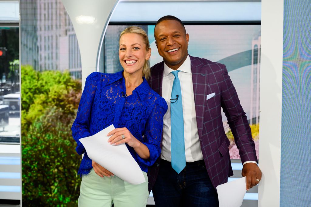Craig Melvin and his wife Lindsay on Today set