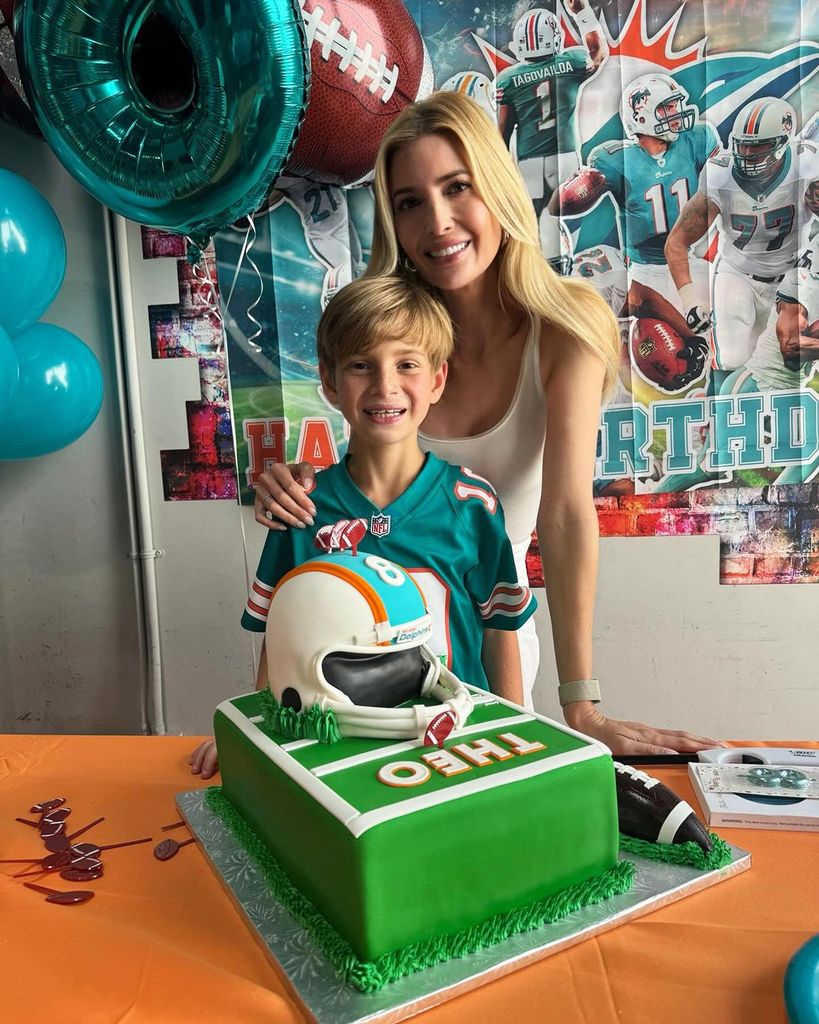 photo of ivanka trump and son theo with birthday cake