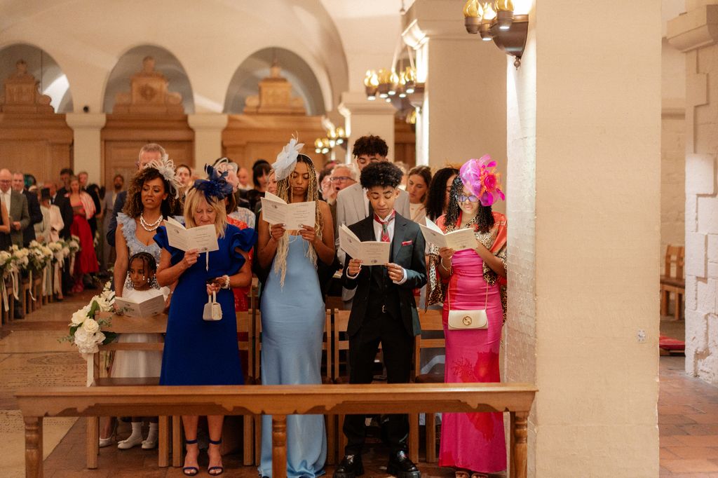Mel B's guests singing at her wedding