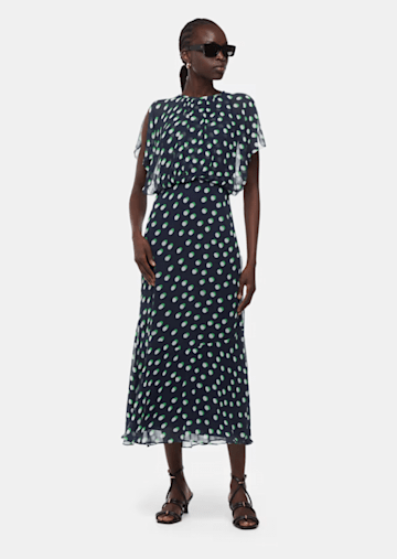 Moon Spot Print Midi Dress