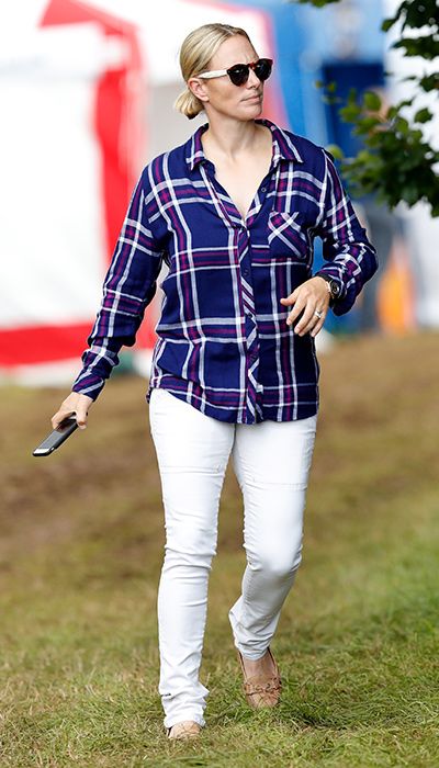 zara tindall in white jeans at festival of british eventing