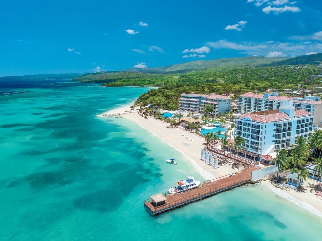 Aerial view of Sandals Dunn's River resort in Ocho Rios