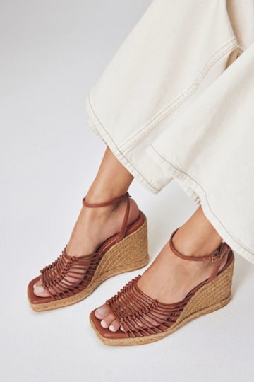 Forever Comfort Square Toe Espadrille Wedges - NEXT