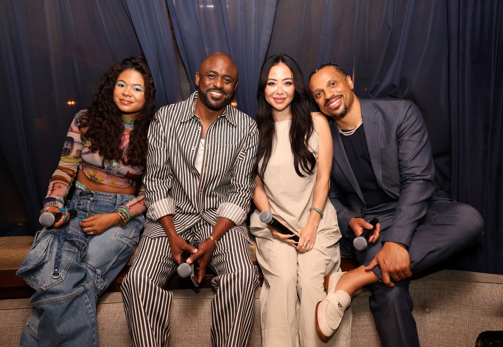 Maile Brady, Wayne Brady, Mandie Taketa and Jason Michael Fordham at the "Wayne Brady: The Family Remix" Tastemaker Event held at The Spare Room on July 22, 2024 in Los Angeles California