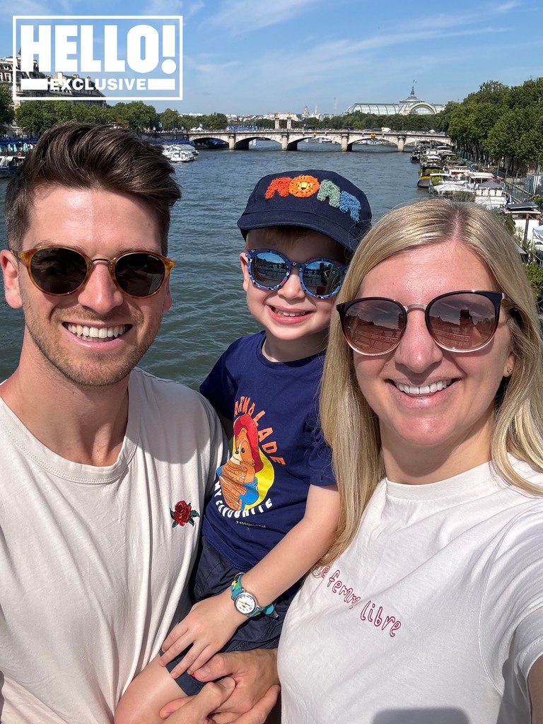 Rebecca Adlington with husband Andy and their son, Albie