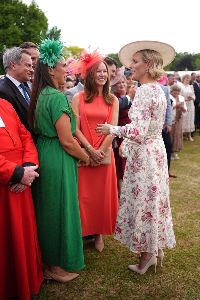 Zara Tindall wearing floral dress