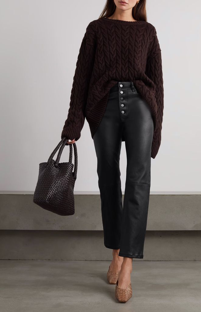 Joseph Den cropped leather straight-leg pants