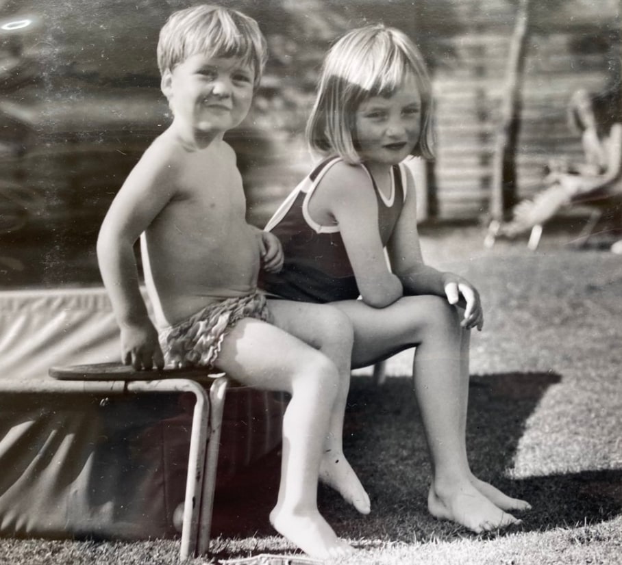 Diana and her brother, Charles Spencer