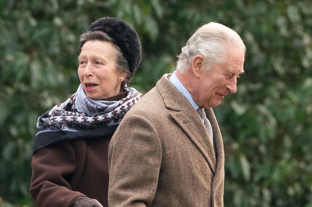 King Charles III and the Princess Royal attending church looking jolly