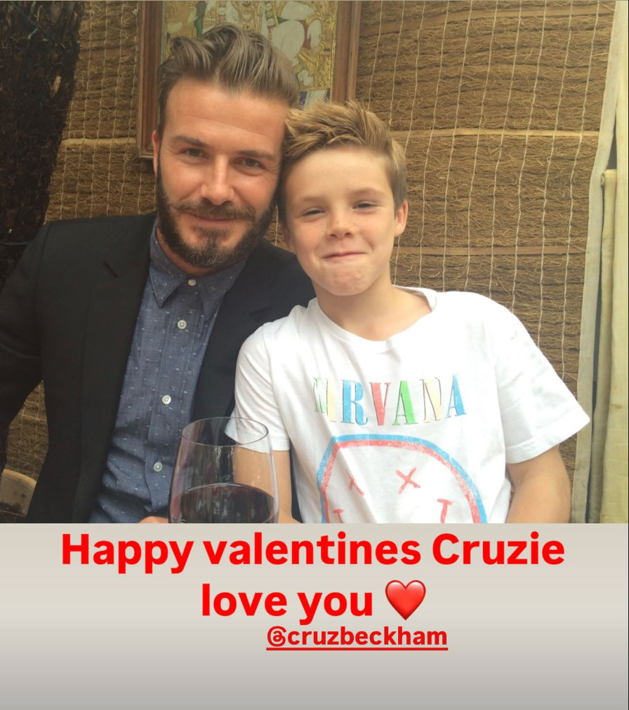 David shared an adorable photo alongside his son Cruz