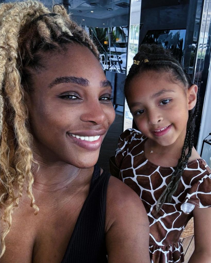 Serena smiling with her daughter