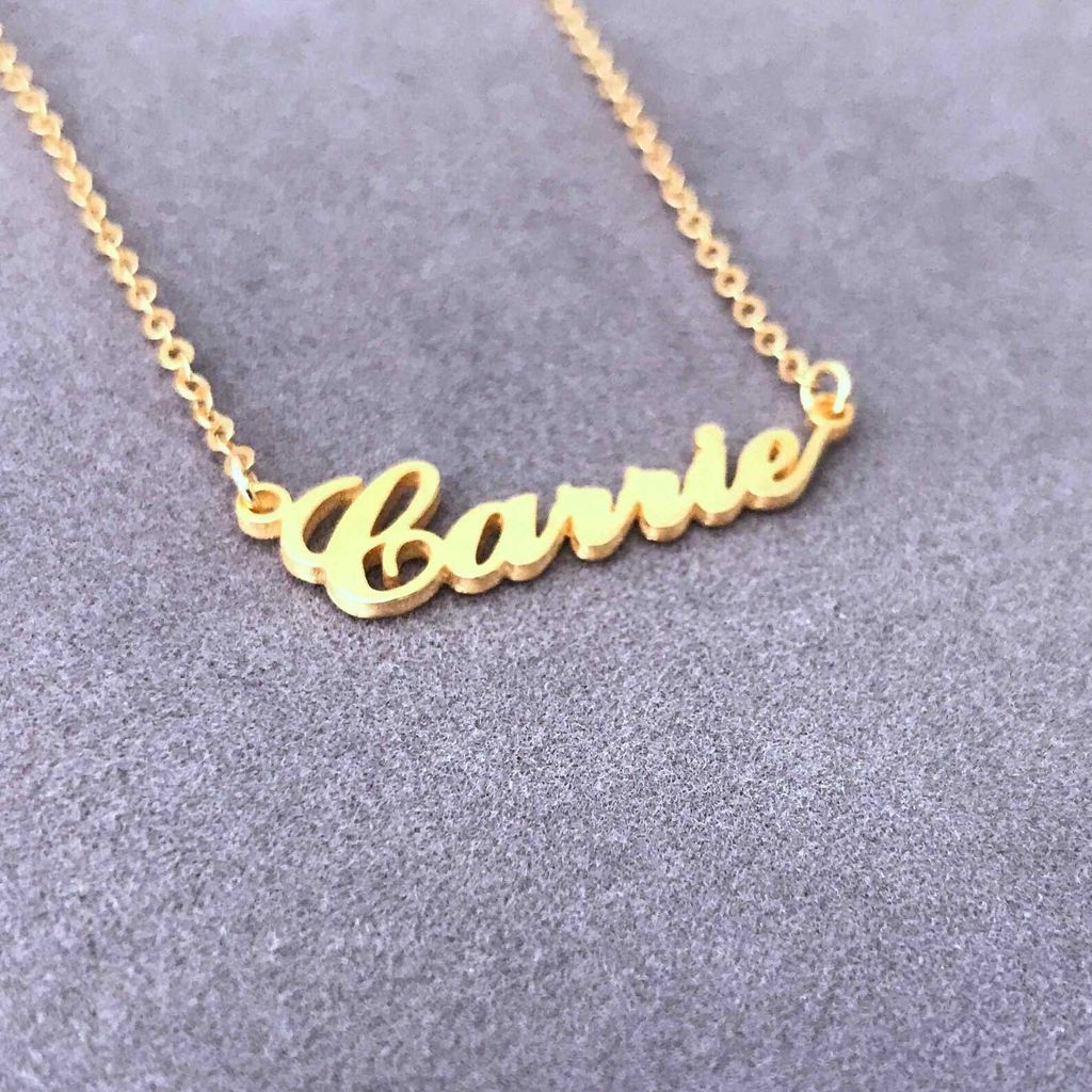 Etsy Carrie nameplate necklace