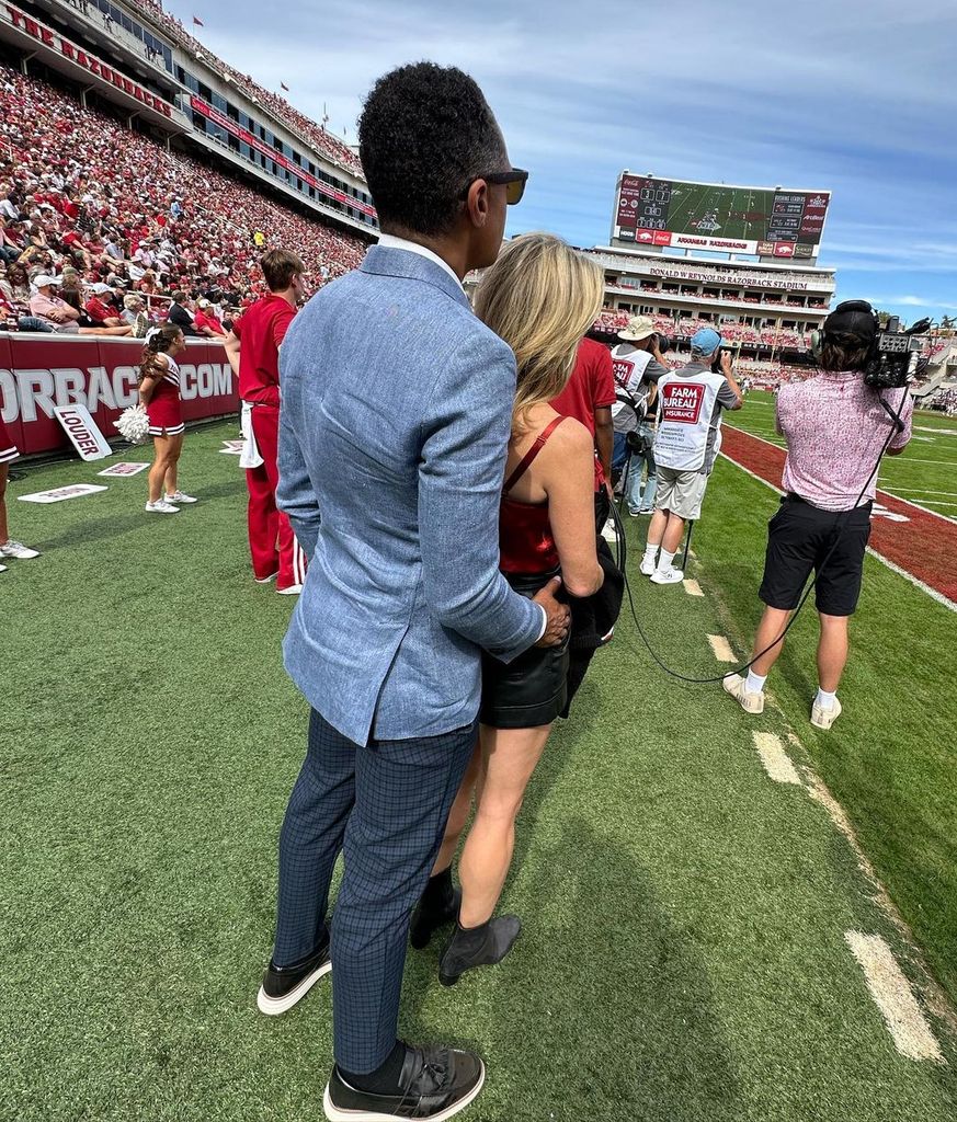 Amy Robach rocks tiny leather shorts as T.J. Holmes makes relationship