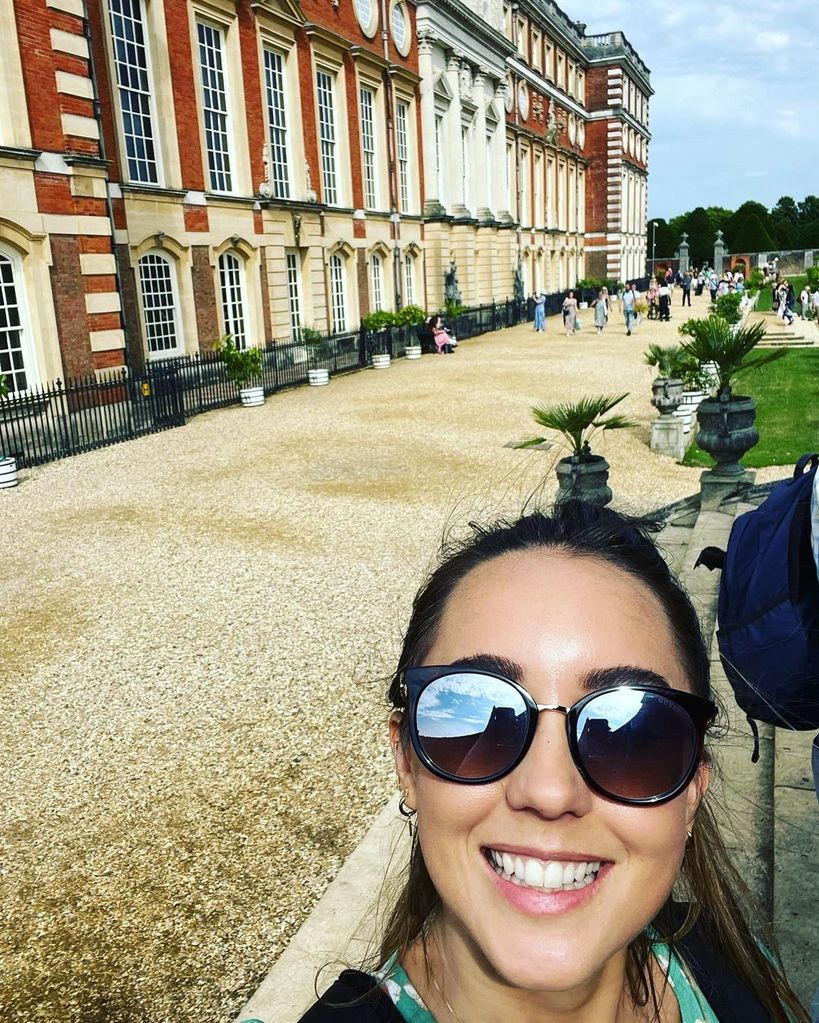 Emily Andre enjoyed the British sunshine at Hampton Court Palace
