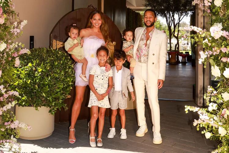 Chrissy with her husband John and their four children