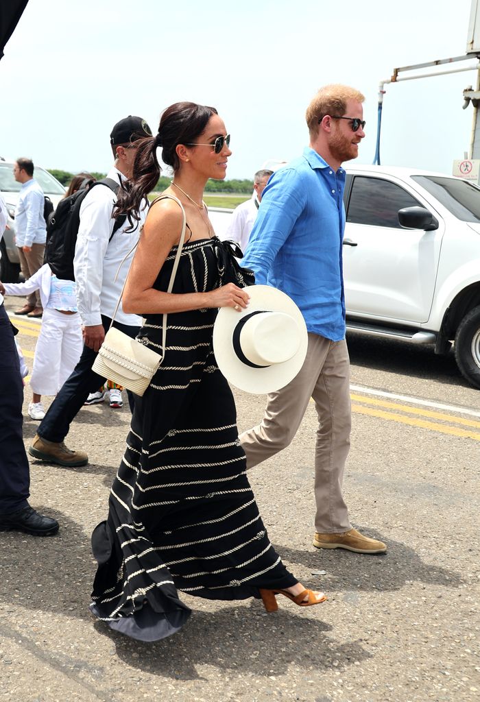 The royal wore a host of designer shoes for the Colombia tour