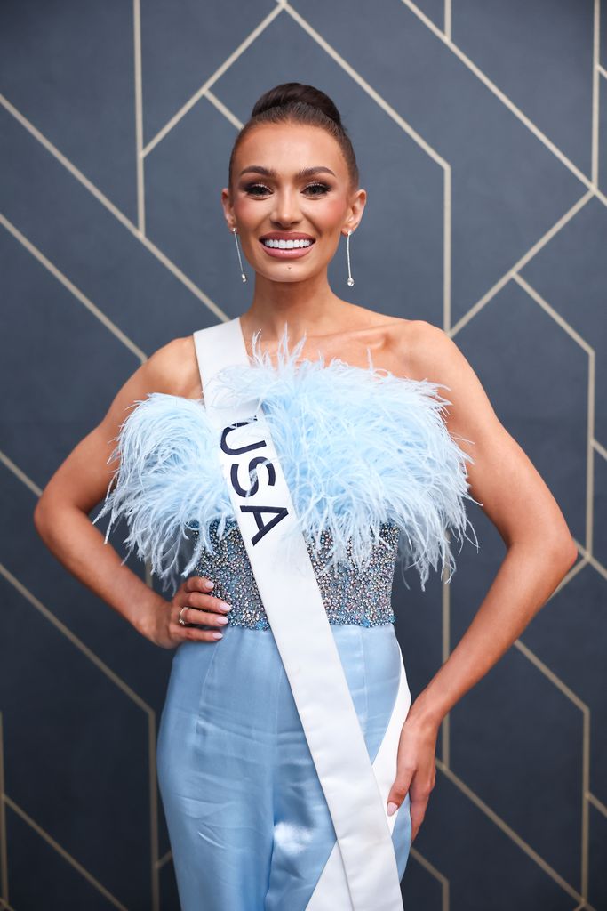 Miss United States Noelia Voigt poses during the The 72nd Miss Universe Competition press junket at Gimnasio Nacional Jose Adolfo Pineda on November 17, 2023 in San Salvador, El Salvador.