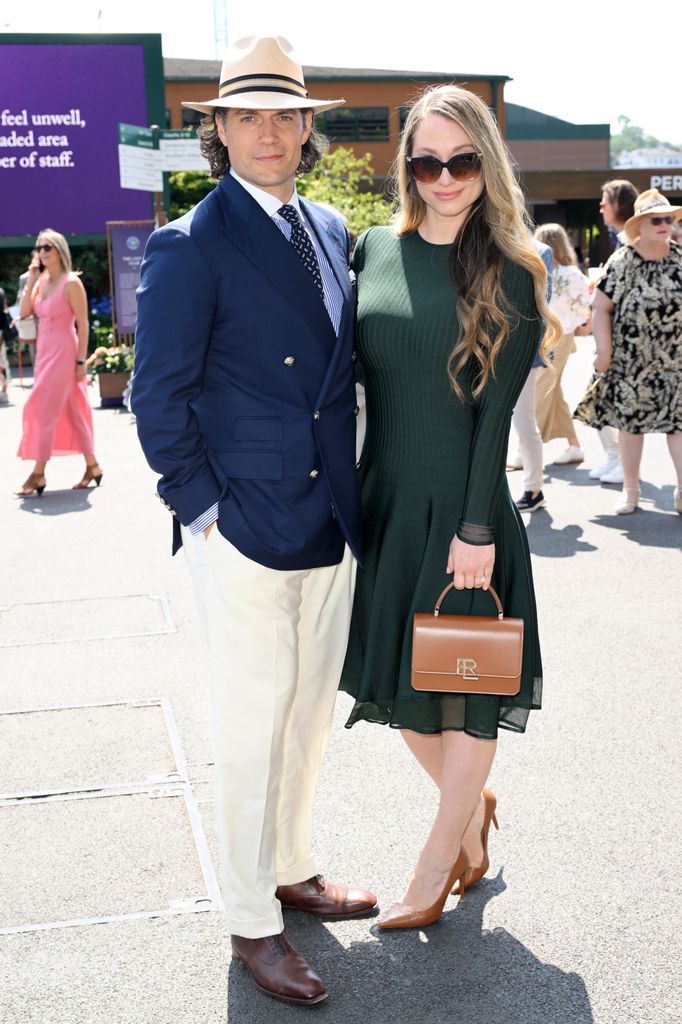 henry cavill with partner at wimbledon
