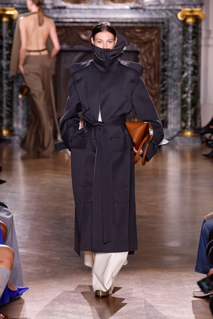 A model walks the runway during the Victoria Beckham Womenswear Fall/Winter 2024-2025 show as part of Paris Fashion Week on March 1, 2024 in Paris, France. (Photo by Estrop/Getty Images)