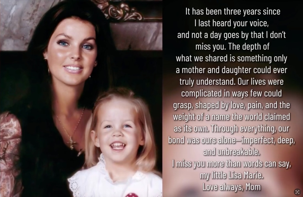 priscilla presley tribute to lisa marie presley