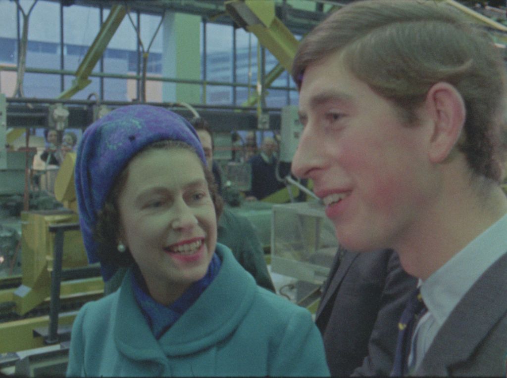 Charles and the Queen at the Royal Mint, 1969