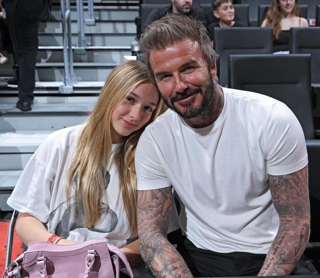 Harper Beckham and her dad David Beckham selfie