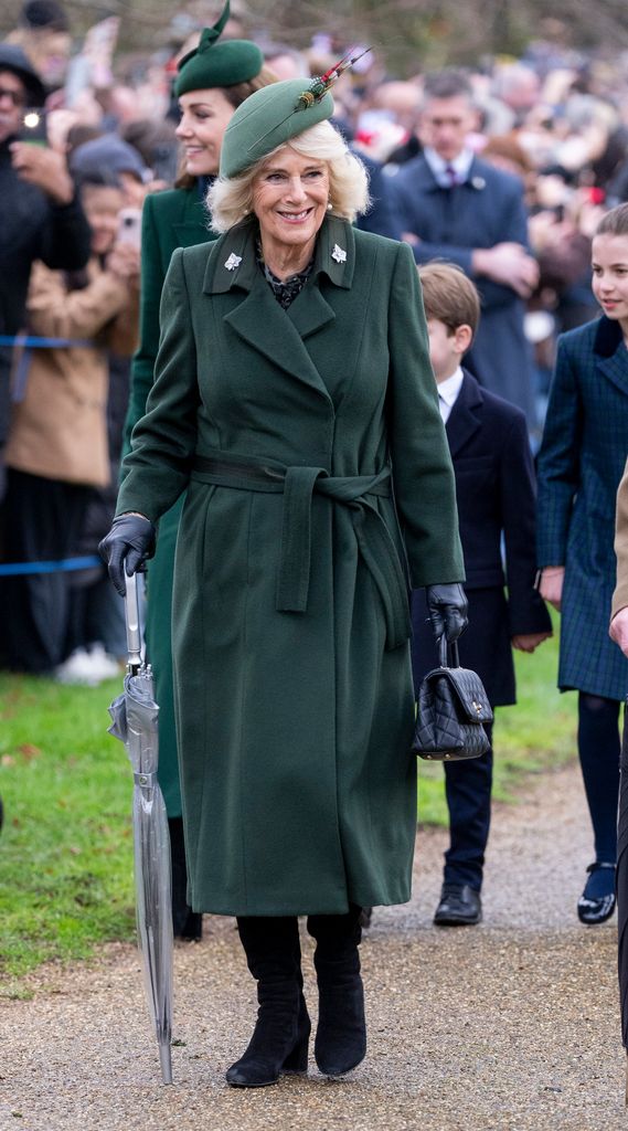 Queen Camilla attended the Christmas morning service at St Mary Magdalene Church 