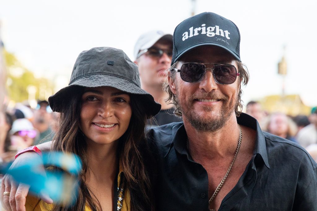 AUSTIN, TEXAS - OCTOBER 07: Camila Alves McConaughey (L) and Matthew McConaughey attend weekend one, day two of Austin City Limits Music Festival at Zilker Park on October 07, 2023 in Austin, Texas. (Photo by Rick Kern/WireImage)