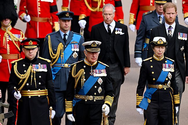 Members of the royal family at the Queens funeral