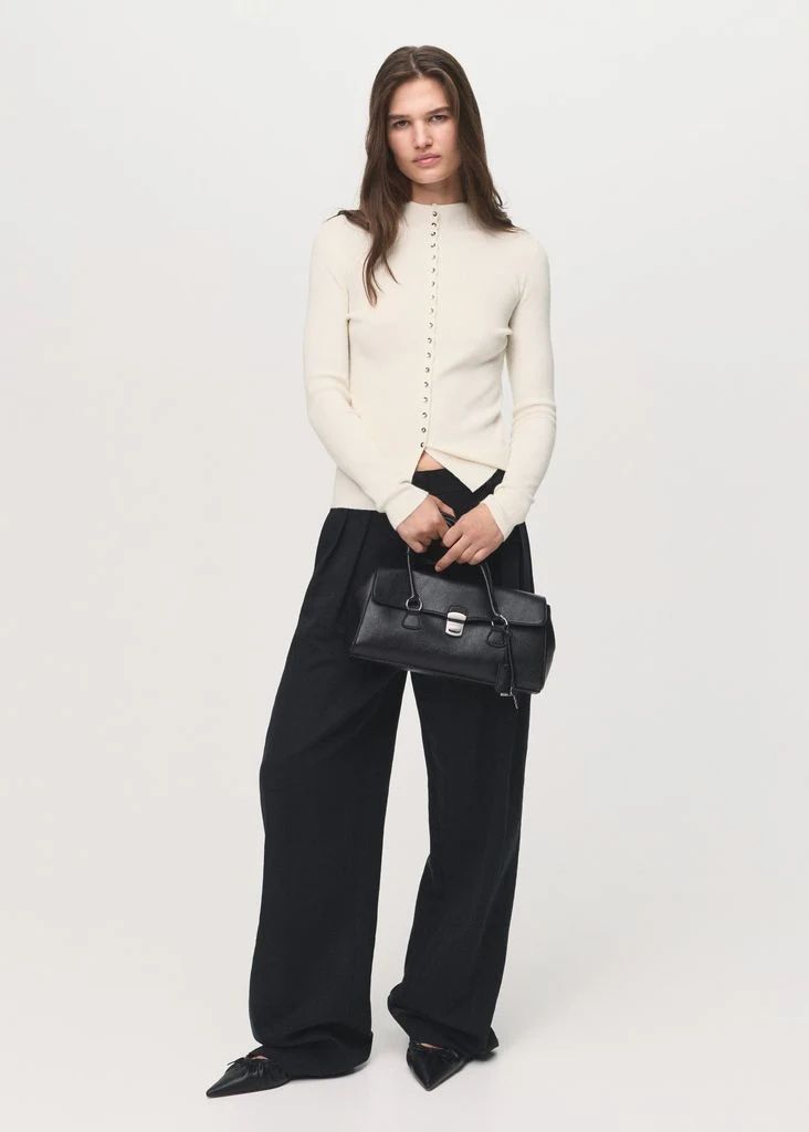 Fine rib knit cardigan
