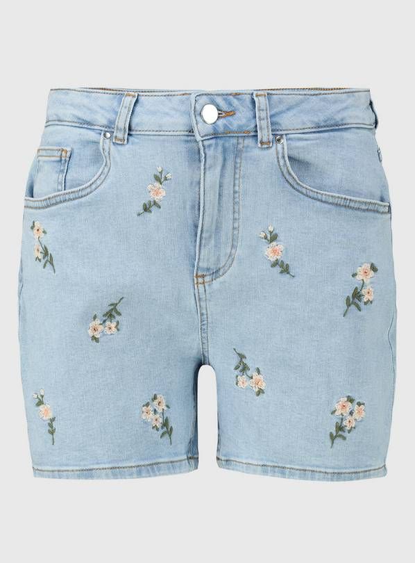 Denim Floral Shorts - Tu