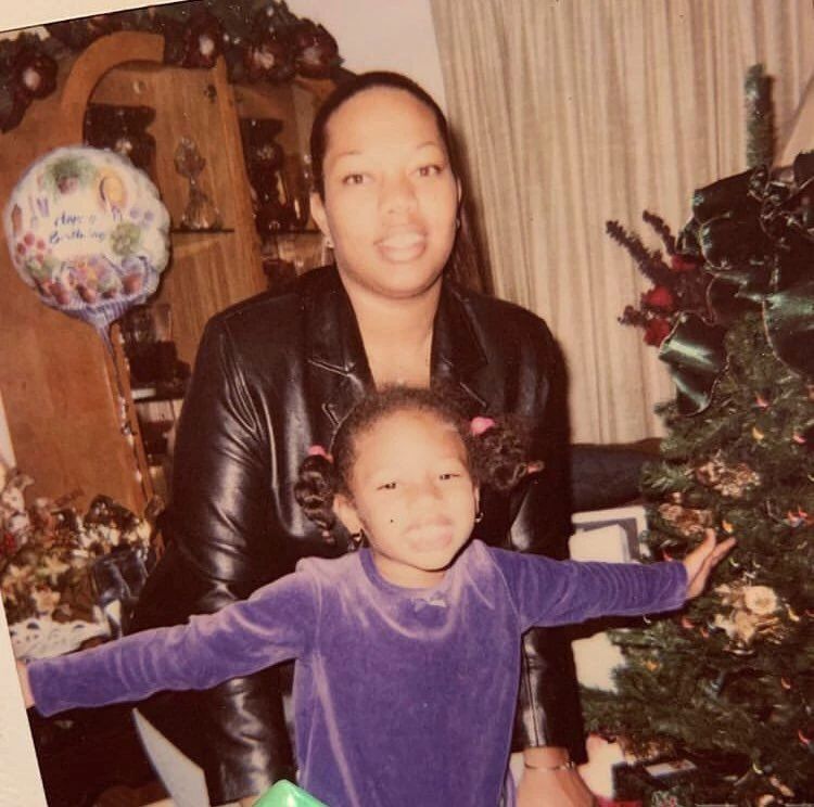 Megan Thee Stallion as a young girl with her mom Holly