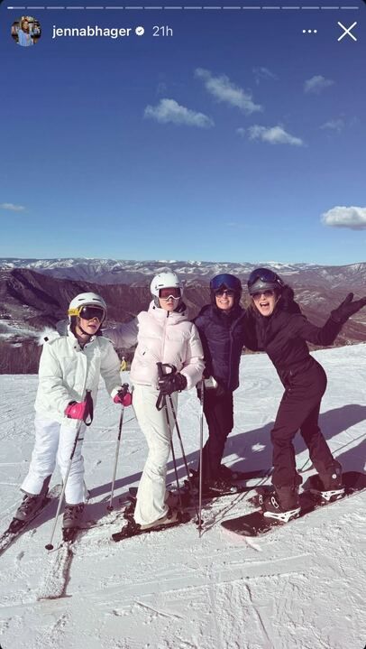 Jenna skiing with her two daughters