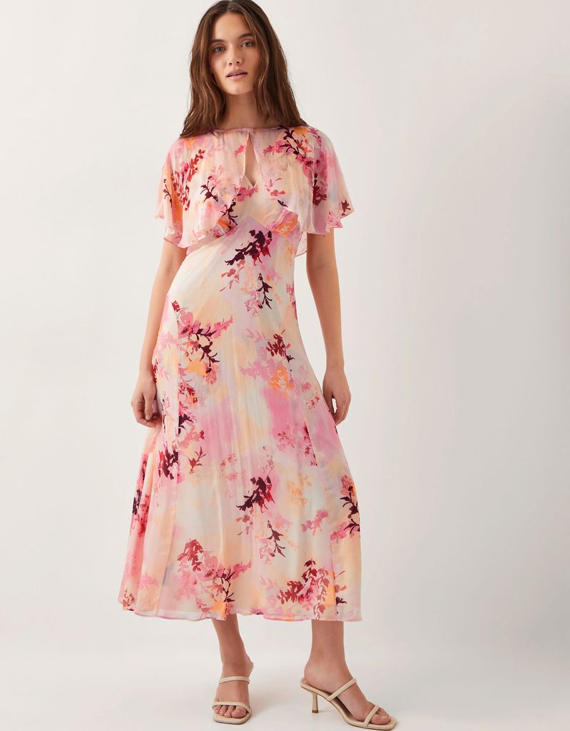 Monsoon Mia Floral Cape Dress