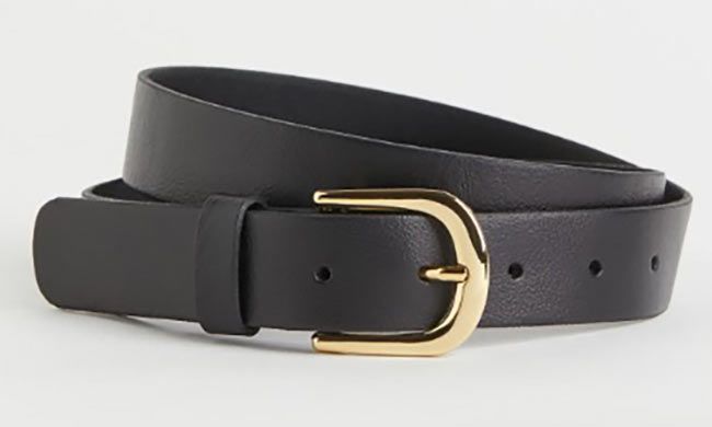 black and gold buckle belt