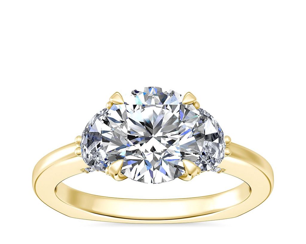 Bella Vaughan Moon Three Stone Engagement Ring In 18k Yellow Gold