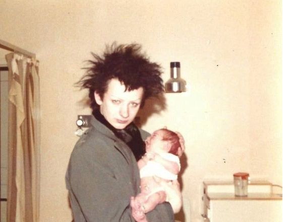 boy george holding baby goddaughter