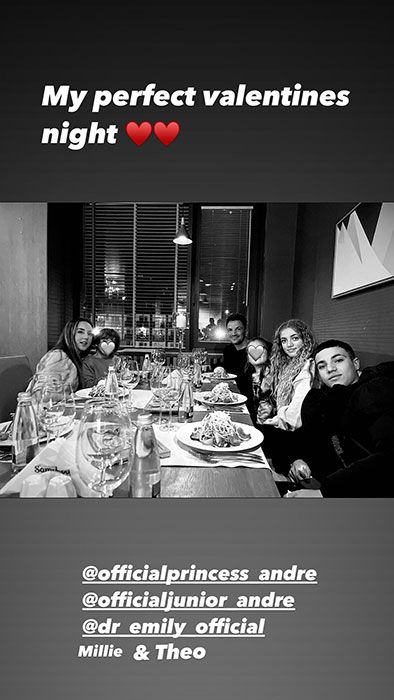 peter andre family dinner valentines day