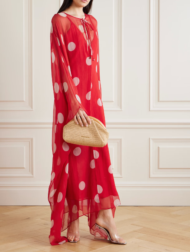 Ama Polka-dot Silk-chiffon Maxi Dress - Bar Or