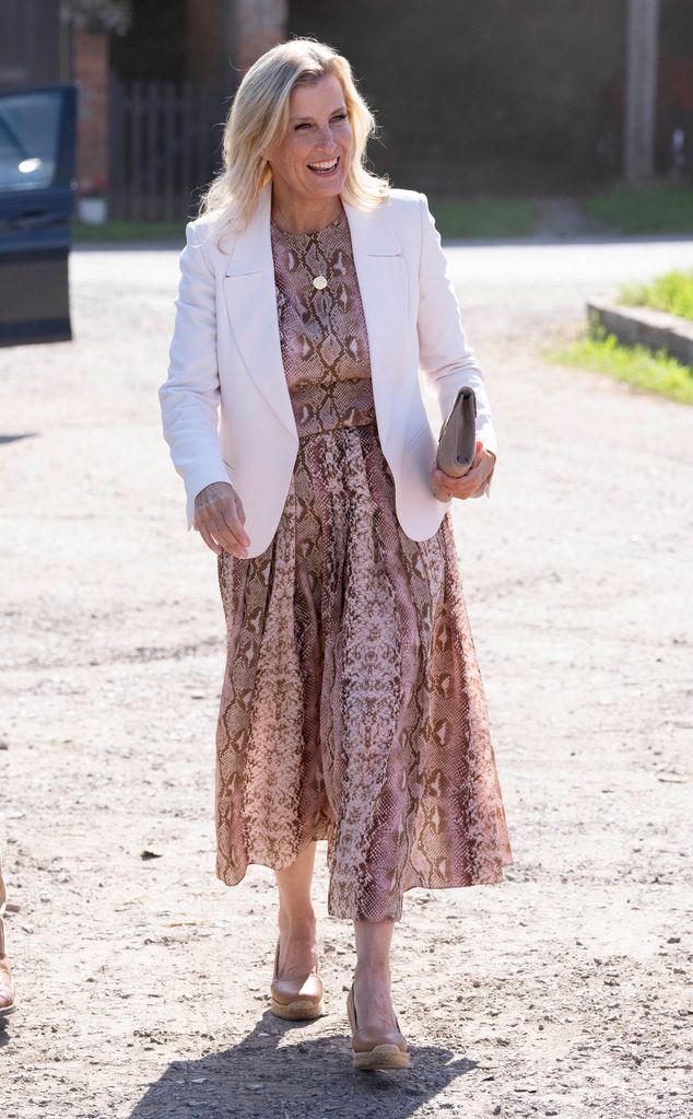 Duchess Sophie in a snake print outfit